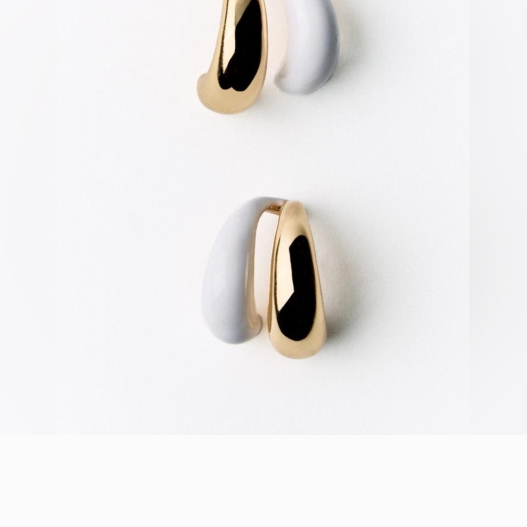 Zara Gold And White Modern Earrings 45$